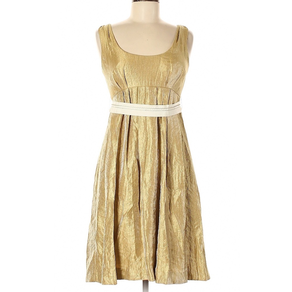 Vera Wang Lavender Label Shimmery Gold Cocktail Dress Vintage Y2K Party Dress